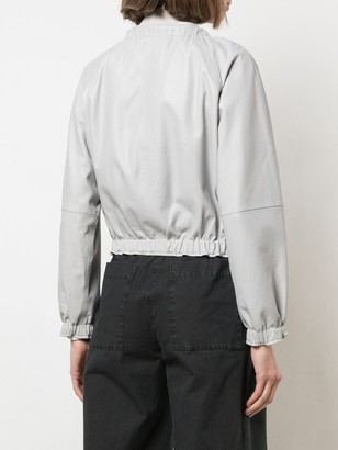 Proenza Schouler White Label Drawstring Neck Leather Jacket