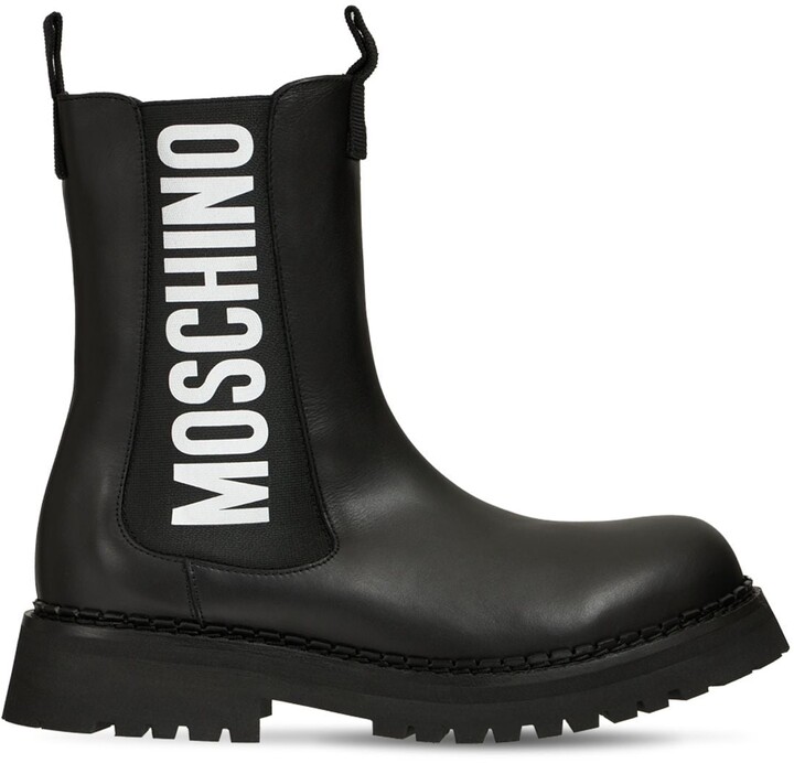 Moschino Logo Combat Boots - ShopStyle