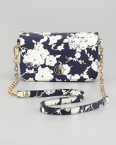 Thumbnail for your product : Tory Burch Robinson Floral-Print Mini Crossbody Bag, Navy