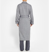 Thumbnail for your product : Derek Rose Lincoln Herringbone Wool Dressing Gown