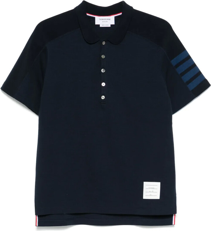 Thom Browne 4-Bar stripe cotton polo shirt