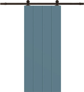 Calhome Paneled Manufactured Wood and Metal Barn Door with Installation Hardware Kit