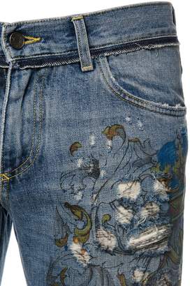 Dolce & Gabbana Embellished Cotton Denim Jeans