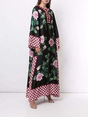 Dolce & Gabbana Rose-Print Evening Dress