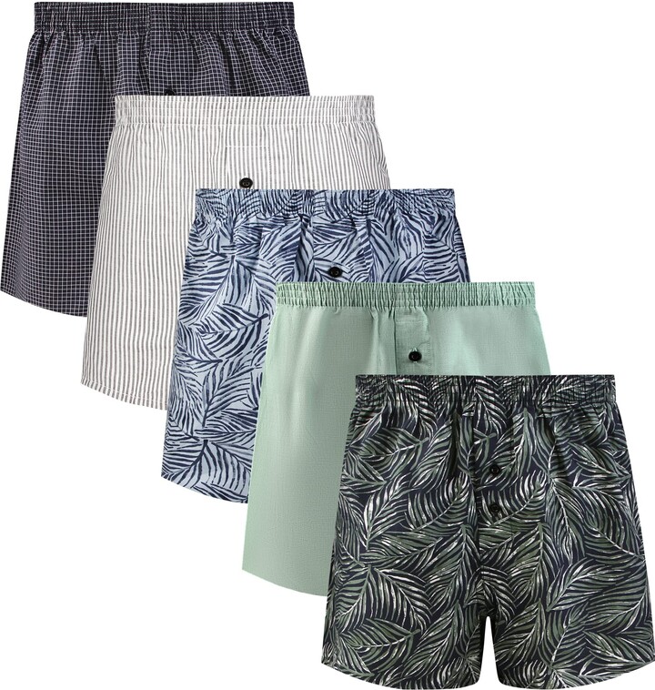 Natural Feelings Mens Boxer Shorts Woven BoxersShorts for Men Multipack