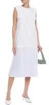 Thumbnail for your product : VVB Layered Pleated Crepe De Chine And Woven Midi Dress