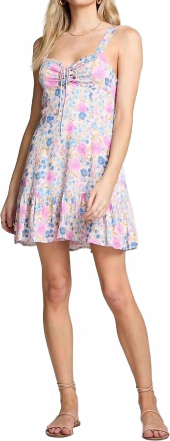 SALTWATER LUXE Jessamine Mini Dress In Pink Print