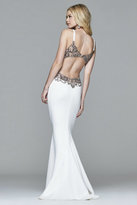 Thumbnail for your product : Faviana s7916 Long fitted neoprene dress with beading at side waist