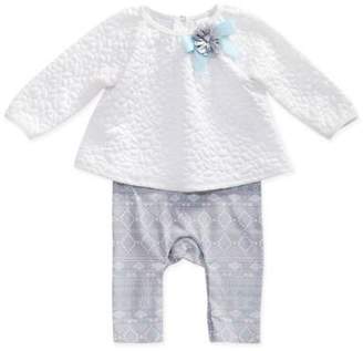 Sweet Heart Rose Size 6-9M Quilted Popover in Ivory/Turquoise