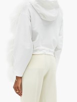 Thumbnail for your product : Christopher Kane Feather-trimmed Cotton Hooded Sweatshirt - White