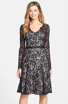 Thumbnail for your product : Maggy London Long Sleeve Lace Fit & Flare Dress (Petite)