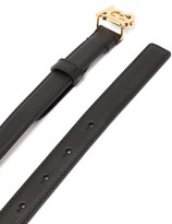 Thumbnail for your product : Burberry Tb-logo Buckle Leather Belt - Black Gold