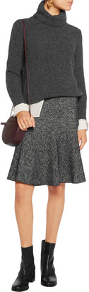 See by Chloe Houndstooth cotton and wool-blend skirt