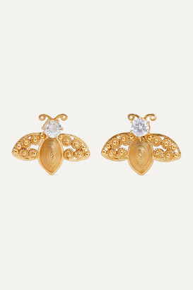 Mallarino Abeille Gold Vermeil Crystal Earrings