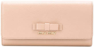 Miu Miu bow detail continental wallet