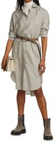 Thumbnail for your product : Brunello Cucinelli Pinstripe Silk Shirtdress