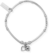 Thumbnail for your product : Chlobo Childrens Sterling Silver Mini Noodle Cube Two Heart Charm Bracelet - Silver