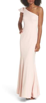 Vince Camuto One-Shoulder Ruffle Gown