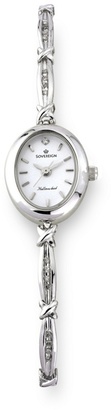 Sovereign Silver ladies diamond set bracelet watch