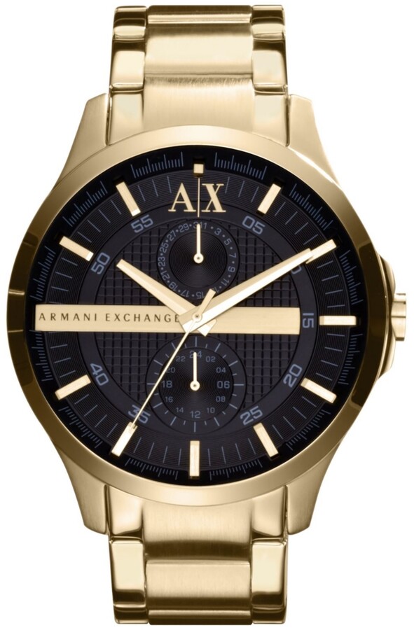 A|X Armani Exchange Men's Multi-function Gold Tone Stainless Steel Bracelet  Watch 46mm - ShopStyle