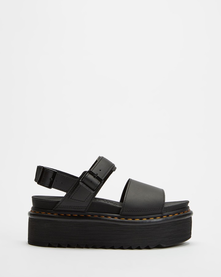 white platform doc marten sandals