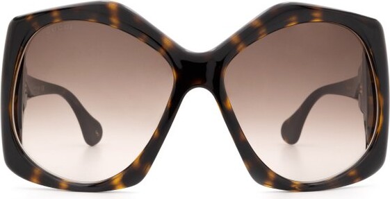 Gucci Eyewear Hexagon Frame Sunglasses - ShopStyle