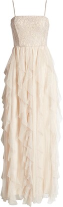 Speechless Lace Glitter Tulle Dress