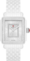 Thumbnail for your product : Michele Deco Madison Ceramic Diamond Watch, White