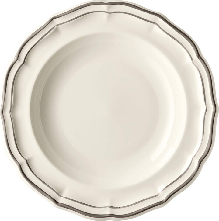 Gien Set of 4 Filet Taupe Soup Plates