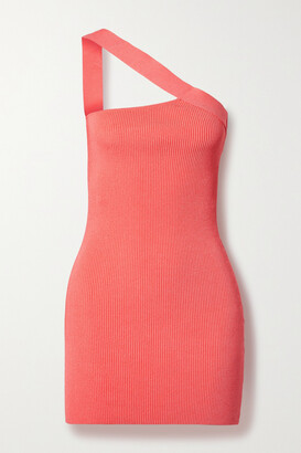GAUGE81 Soria One-shoulder Ribbed-knit Mini Dress - Coral - medium