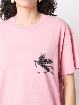 Etro studded-logo print T-shirt