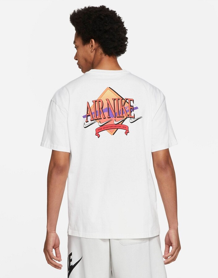 Nike Air loose fit retro graphic t-shirt in white - ShopStyle