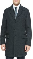 Thumbnail for your product : Ermenegildo Zegna Single-Breasted Overcoat, Charcoal