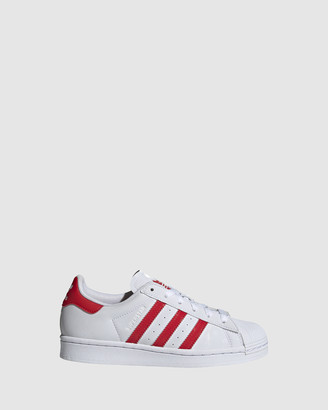 adidas Girl's White Sneakers - Superstar Heart Grade School - Size One Size, 4 at The Iconic
