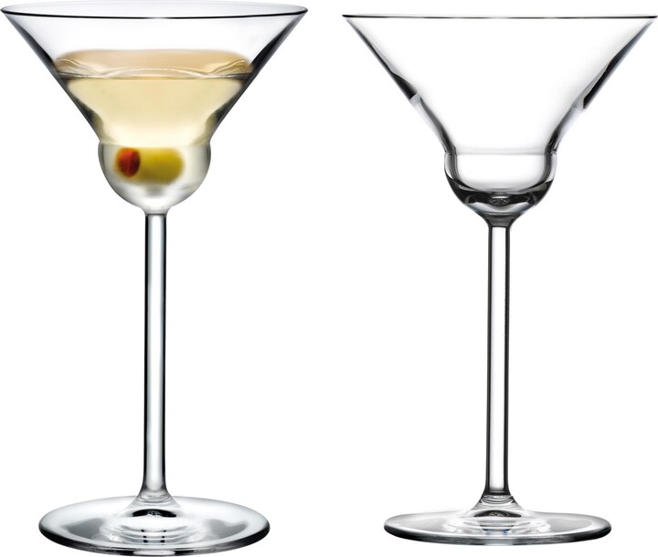 American Atelier Daphne Martini Glasses Set of 2 Silver Hammered Metal  Design, 9-Ounce Capacity 