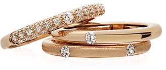 Adolfo Courrier Never Ending 18k Pink Gold Diamond Ring, Adjustable Sizes 6-8