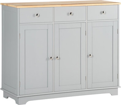 Winston Porter Sideboard Buffet Cabinet With Drawers Kitchen Cabinet Coffee Bar Cabinet With Rubberwood Top And Adjustable Shelves For Living Room Kitchen