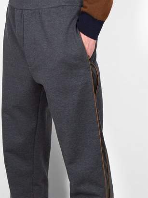 Prada Contrast Panel Jersey Track Pants - Mens - Dark Grey