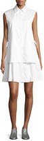 Thumbnail for your product : GREY Jason Wu Sleeveless Layered Poplin Dress w/ Side Ties, White