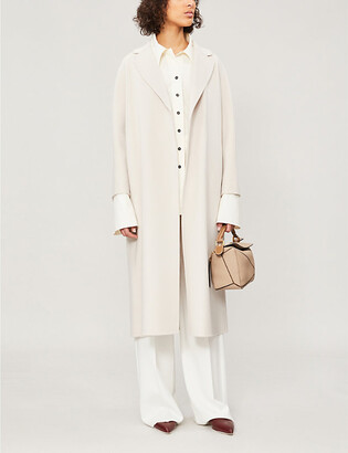 long winter white wool coat