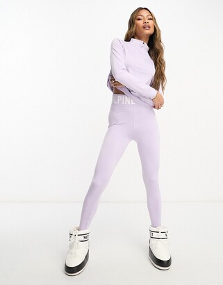 Stradivarius seamless ribbed top and legging set in lilac
