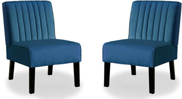 2pcs Mid Century Modern Accent Seating, Rich Velvet, Solid Wood Legs, Living Room Bedroom, Purple Chairs ( Of 2), Velvet Covering, Base, For & Bedroom