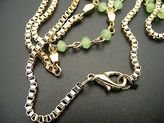 Thumbnail for your product : Nordstrom $16 Box Chain & Green Beads Beaded Station Necklace Goldtone 45" Long