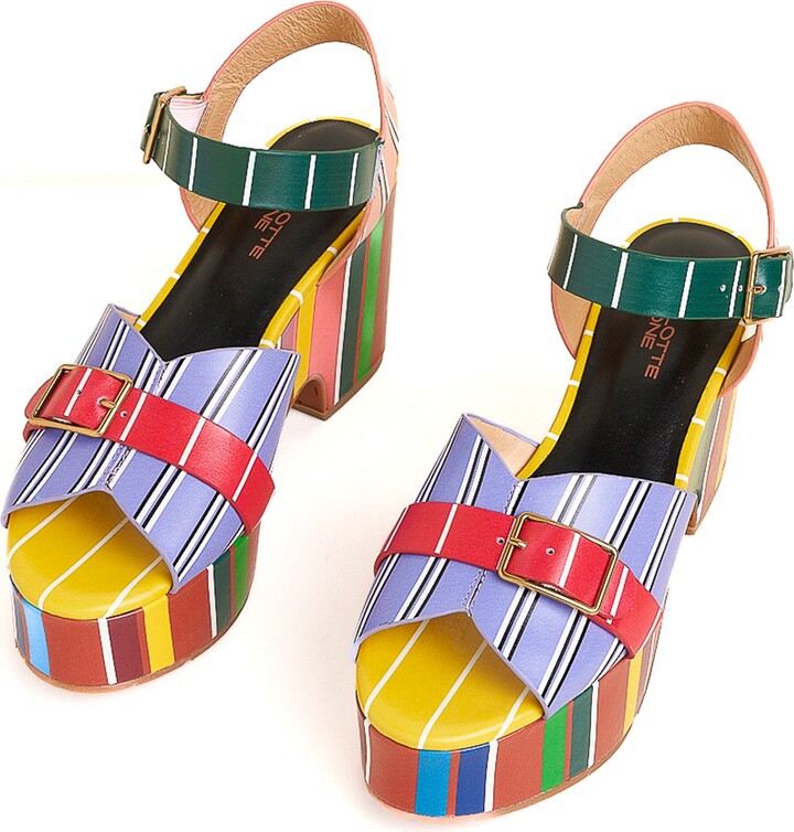 Charlotte Stone Raf Mismatch Platform Sandal