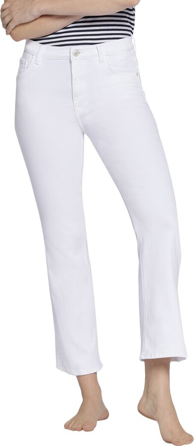 Current/Elliott The Boulevard Crop Boot Optic White Crop Boot Jean