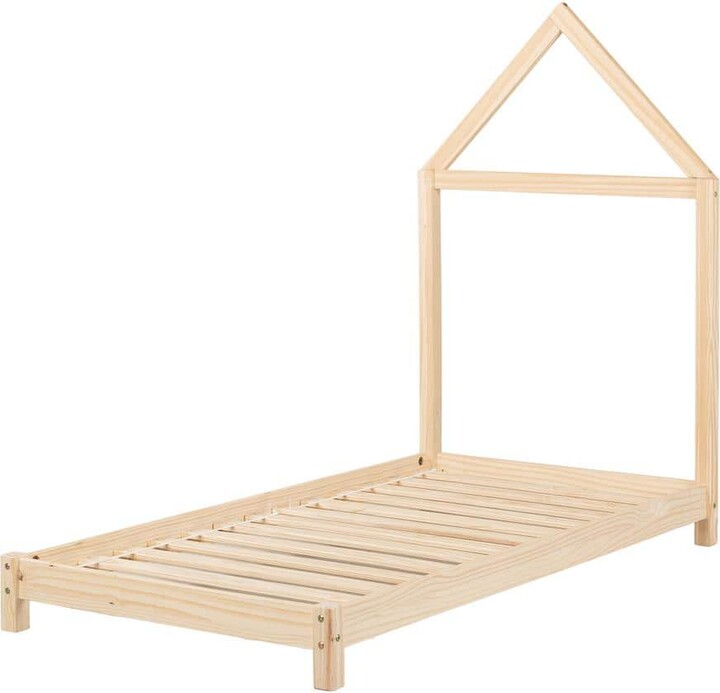South Shore Sweedi Bed with House Frame Headboard, Natural