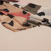 Thumbnail for your product : Burberry Heart and Check Modal and Cashmere Scarf