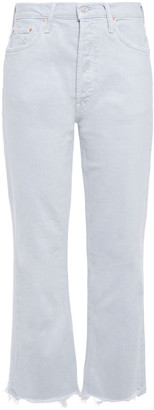 Mother The Hustler Distressed High-rise Kick-flare Jeans