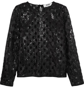 MSGM Sequined Organza Top