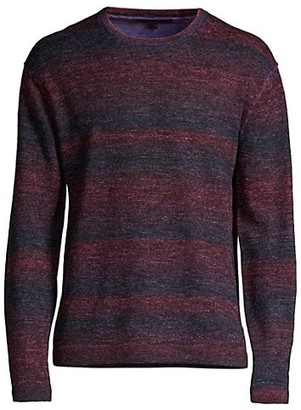 John Varvatos Plated Multi-Stripe Crewneck Sweater